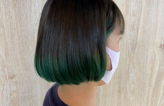 印西市の美容室haircottagecocoでグラデーションカラーでグリーンを映えさせる！